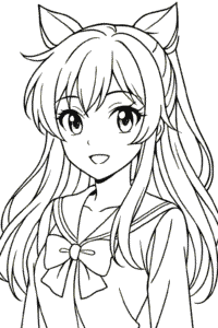 Anime Character Coloring Page